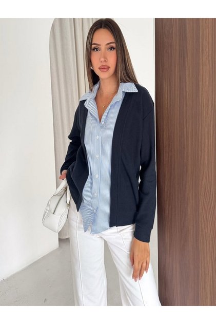 Selani̇k Cardigan with Shirt