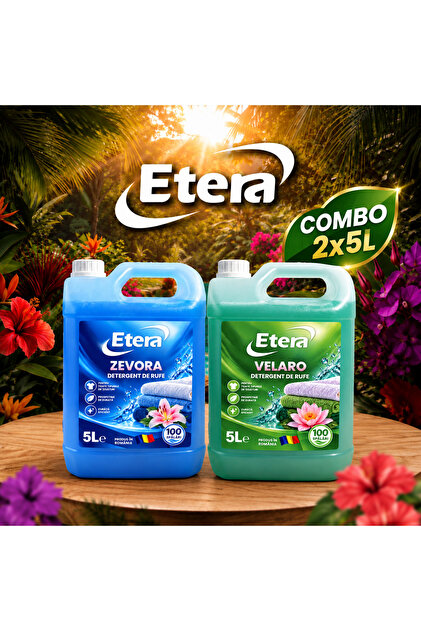 Combo ZEVORA + VELARO – Detergent de rufe, 2 x 5L, 10L