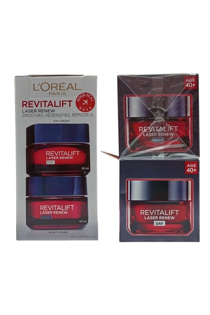 Комплект L'Oreal Paris: Revitalift Laser, Хиалуронова киселина, Против стареене, Дневен крем, За лице, 50 мл