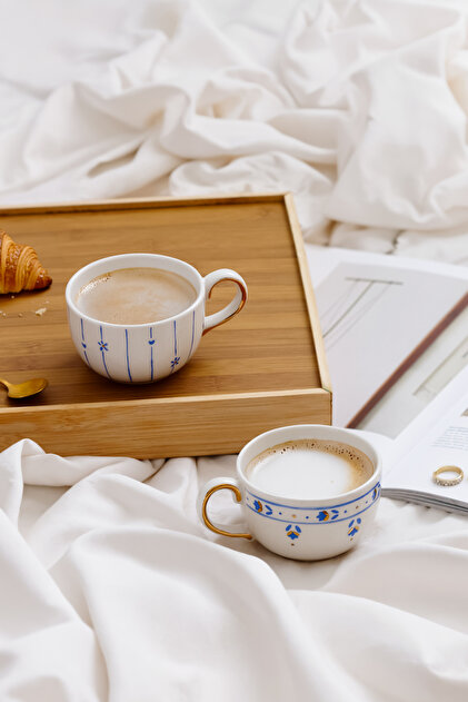 Bloom Blue 2-Piece Set 200 ml Handmade Ceramic Mug