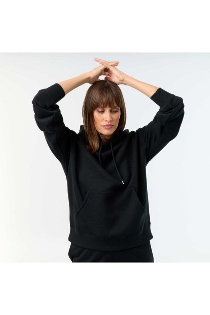Plain Hooded Sweatshirt With Kangaroo Pocket Black