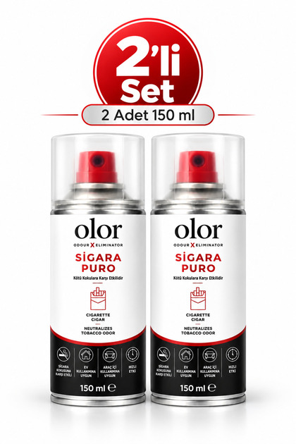 Sigara Puro Kötü Koku Giderici Sprey 2'li 150 ml | Oda, Araç ve Ortam Kokusu Giderici
