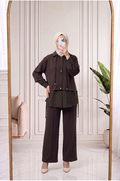 Renaz Shirted Caprikol 3-Piece Oy*Ho Set-Mf1929 Brown