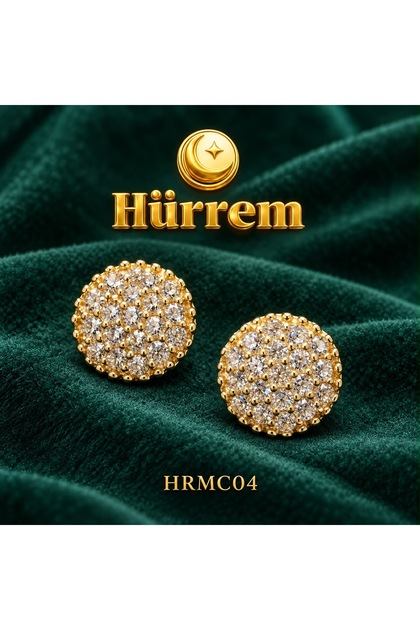 Cercei Hürrem rotunzi cu pietre albe, 1,48 g – HRMC04