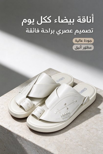 صنادل رجالية جلدية مطرزة بتصميم مفتوح من الأمام، بنعل سميك مريح للارتداء اليومي في الصيف