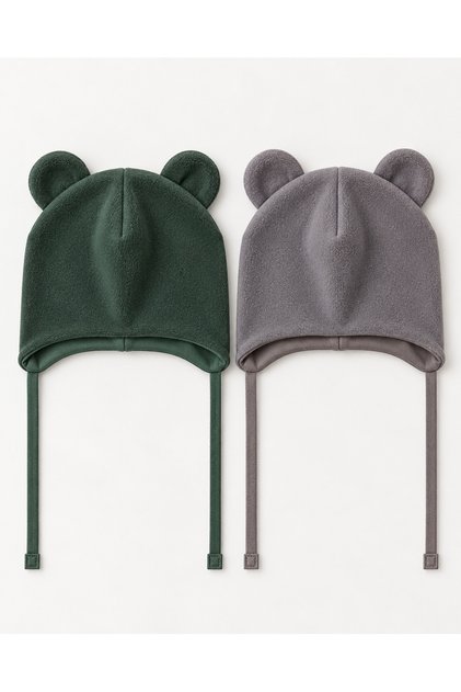 The Outside Is Made of Polar Fleece, the Inside Is 100% Cotton. 2-Pack Baby Beanie.