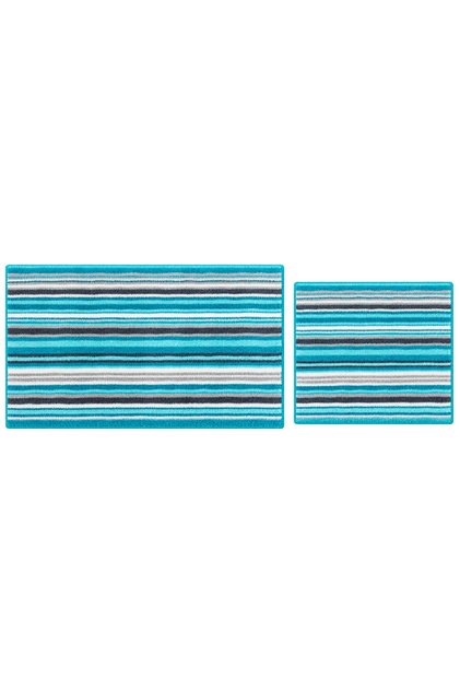 Modern Decorative Non-Slip Base Striped Bath Mat Toilet Set 60X100-60X40 cm
