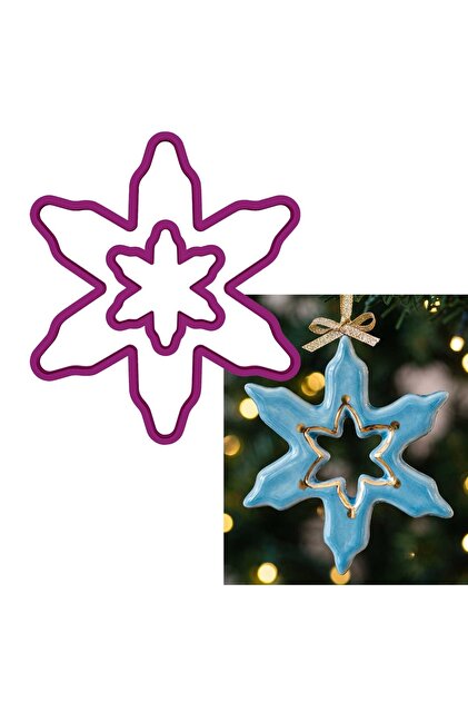 Double Piece Star Shaped Ceramic, Clay, and Dough Mold Set