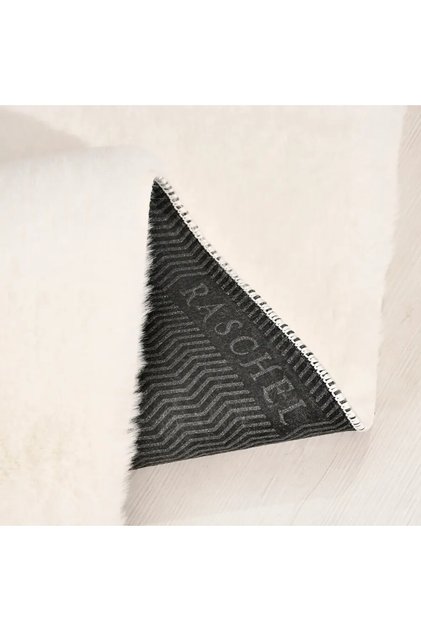 Nis-025 Desen 7 Beyaz Peluş Halısı - Kaymaz Taban