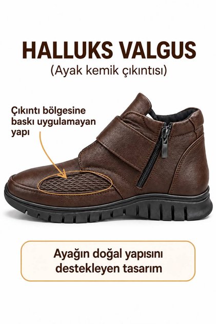 ANNE BOT HAKİKİ DERİ ANATOMİK TABAN ( HALLUKS VALGUS ) KEMİK ÇIKINTISI DESTEKLİ
