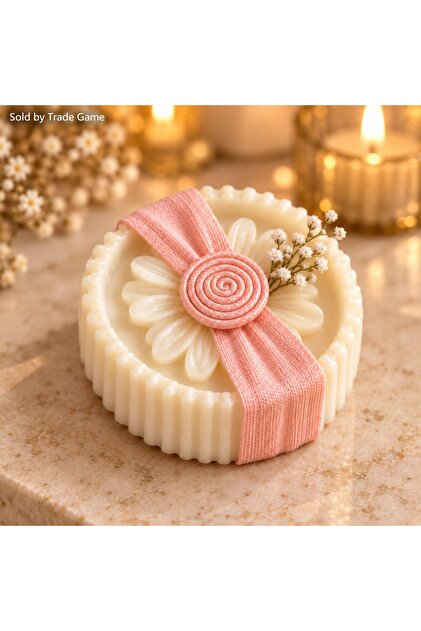 Decorated Daisy Candles, 12 Wedding Favors - شموع ديزي معطرة مزينة 12 قطعة