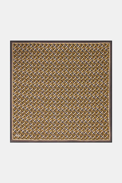 Lyocell-Schal mit geometrischem Muster in Schwarz-Orange
