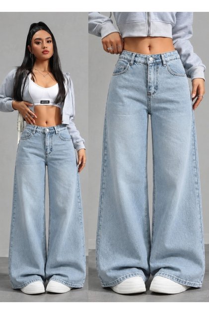 Women's High Waist Wide Leg Jeans