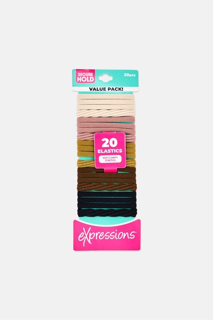 Women 20 Pieces Hair Bands Elastic Ponytail Holders, Multicolor