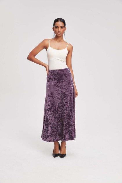 Crushed Velvet Maxi Skirt