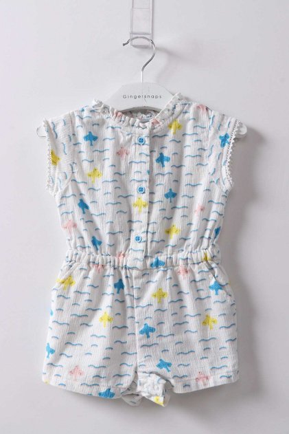 Lace-Trim Short Jumpsuit