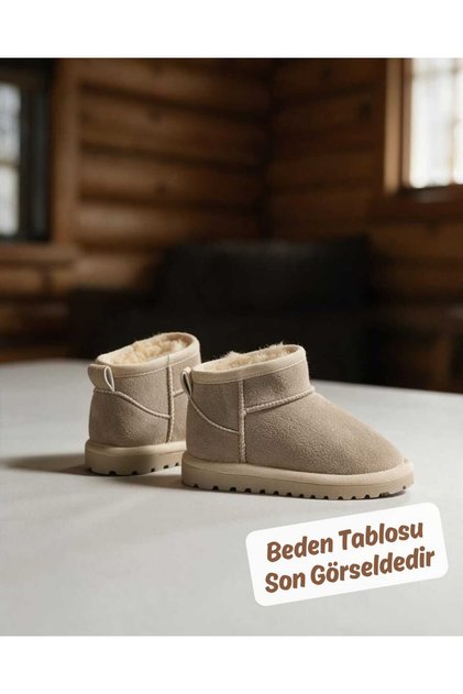 Süet Görünümlü Günlük Okul Kreş Kız Erkek Bebek Çocuk Full İçi Yünlü Sıcak Kışlık Mini Bot