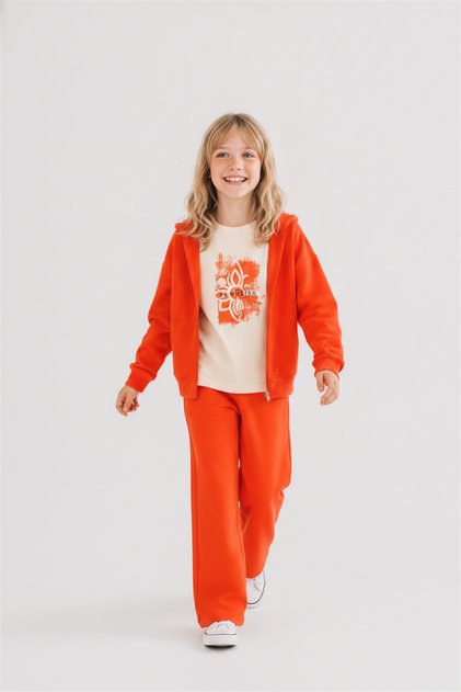 Girl Child Art Badi 8-14 Years Cream-Orange