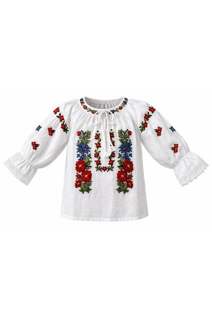 Ie Pentru Fetite Din Bumbac Model Floral Brodat Multicolor 2ANI