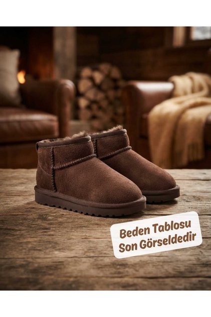 Süet Görünümlü Günlük Okul Kreş Kız Erkek Bebek Çocuk Full İçi Yünlü Sıcak Kışlık Mini Bot