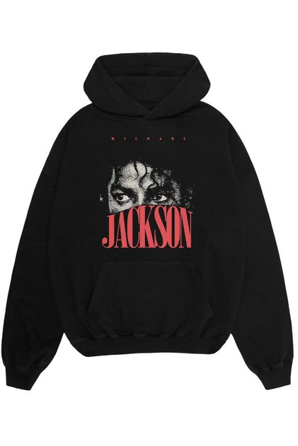 Hanorac supradimensionat cu imprimeu Michael Jackson
