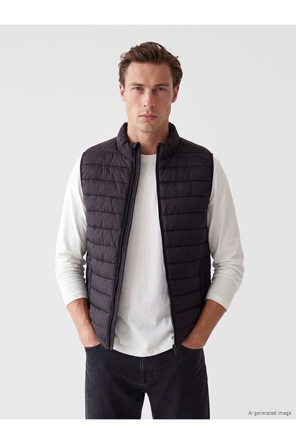 High Collar Men's Puffer Vest (W6)