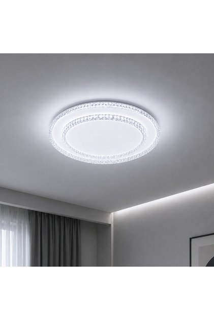 Lustra LED QIKIQTAALUK Petito, 20W, Diametru 26 cm, Lumina Calda/Neutra/Rece, Alb