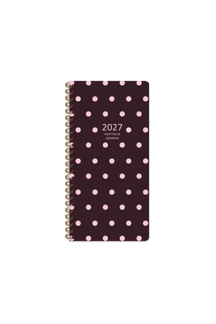 Keskin 2027-8*16 Weekly Spiral Pocket Planner - Polka Dot
