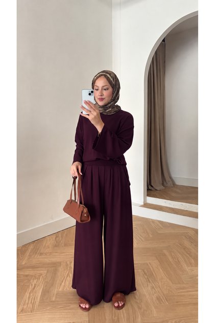 Women's Pants with Pleats and Pockets, Hijab Suit
