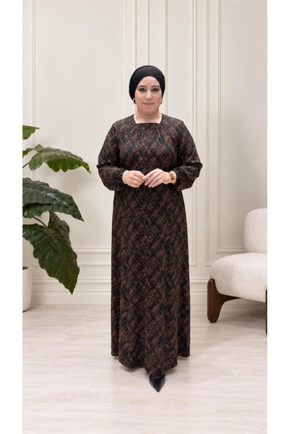 Women's Plus Size Square Neck Plaid Dress