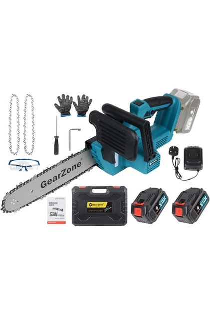 Gear Zone 12" Brushless Cordless Electric Chainsaw with 2X 21V 4.0Ah Battery