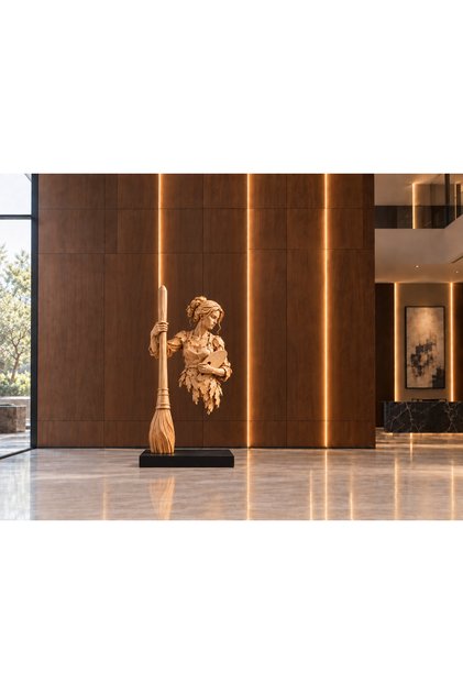 | Ressam – Ahşap Görünümlü Sanatçı Heykeli