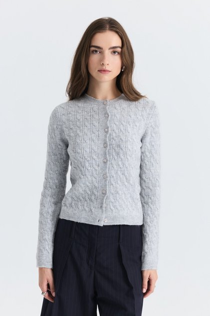 Hair Braid Detailed Knitwear Cardigan