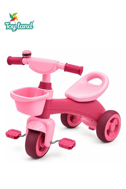Kids 3-Wheel Pedal Tricycle with Surrounding Seat, Front Storage Basket, Bell & Anti-Slip Handles, Stable Ride-On Bike for Children Ages 3–5 Years