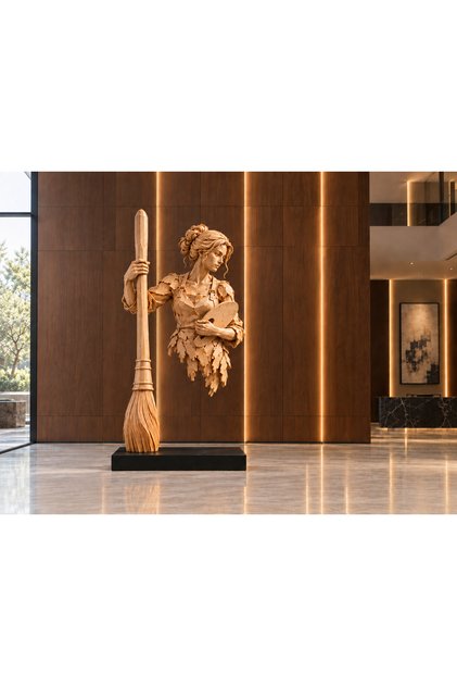 | Ressam – Ahşap Görünümlü Sanatçı Heykeli