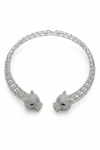 Kaplan Tasarımlı Silver Kelepçe Kolye