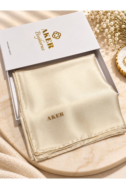 %100 Saf İpek Sura Düz Renk Eşarp