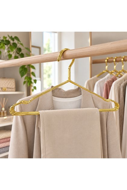 Gold iron clothes hanger