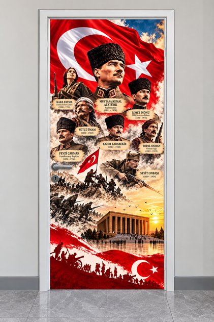 Kurtuluş Savaşı Kahramanlarımız Okul Kapı Giydirme