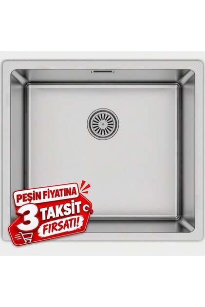40x50 kare evye paslanmaz krom eviye derinlik 20 cm