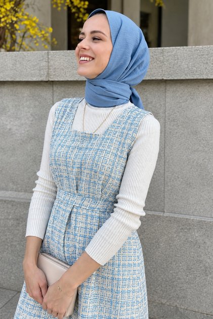 Kışlık Jile Bebe Mavi (Kare Yaka)