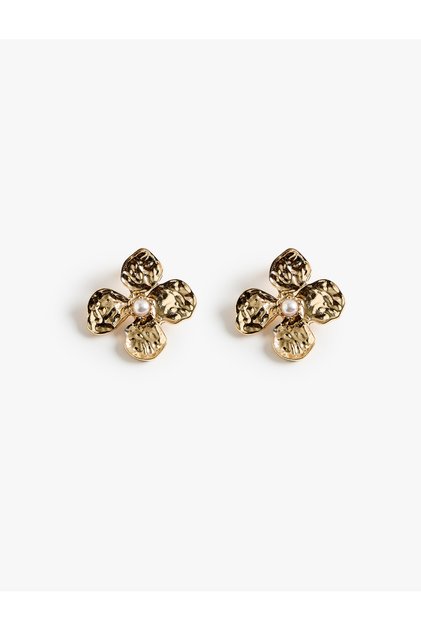 Textured Pearl Flower Earrings