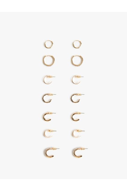 Steel Mixed Stone 7-Piece Earring Set