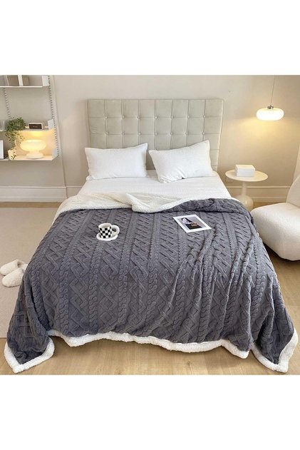 Yelajoy Sherpa Throw Blanket for Couch and Bed,Super Soft Fuzzy Plush Fleece,200x230 cm,Grey