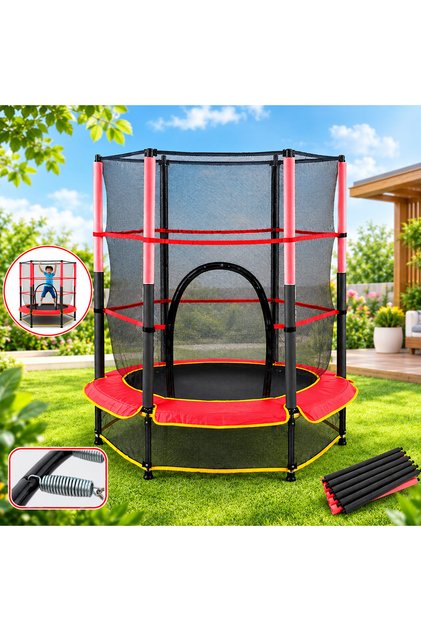 Safe and Fun Children's Trampoline Diameter 140 cm X Height 160 Cm.