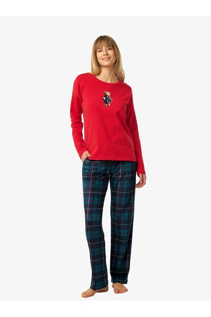 Kadın Polar Pijama Takımı 52257 - Kırmızı