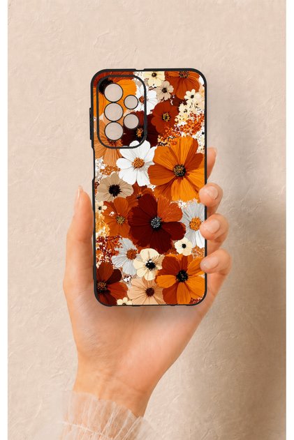 Samsung A23 Compatible Autumn Tone Floral Pattern Silicone Case