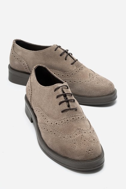 Avra Mink Suede Genuine Leather Women's Oxford Shoes