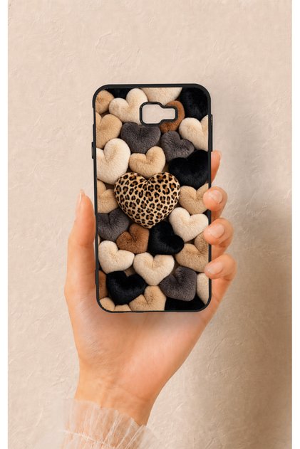 Samsung J7 Prime Compatible Heart Fur Pillow Patterned Silicone Case