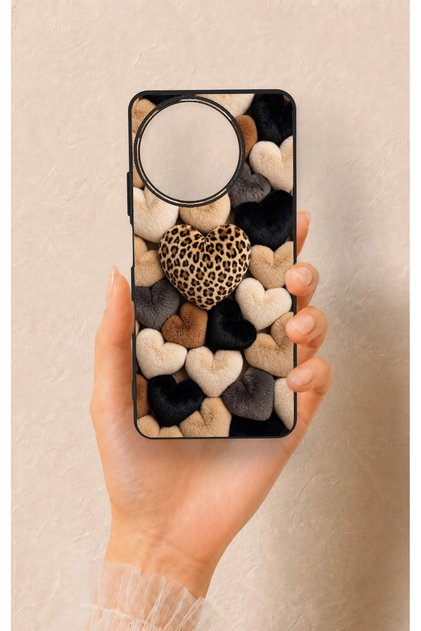 Realme 11 Compatible Heart Fur Pillow Patterned Silicone Case